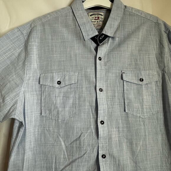 Thread & Cloth 100% Cotton Men's Button Down Casual Blue Shirt Size XL - Picture 3 of 10